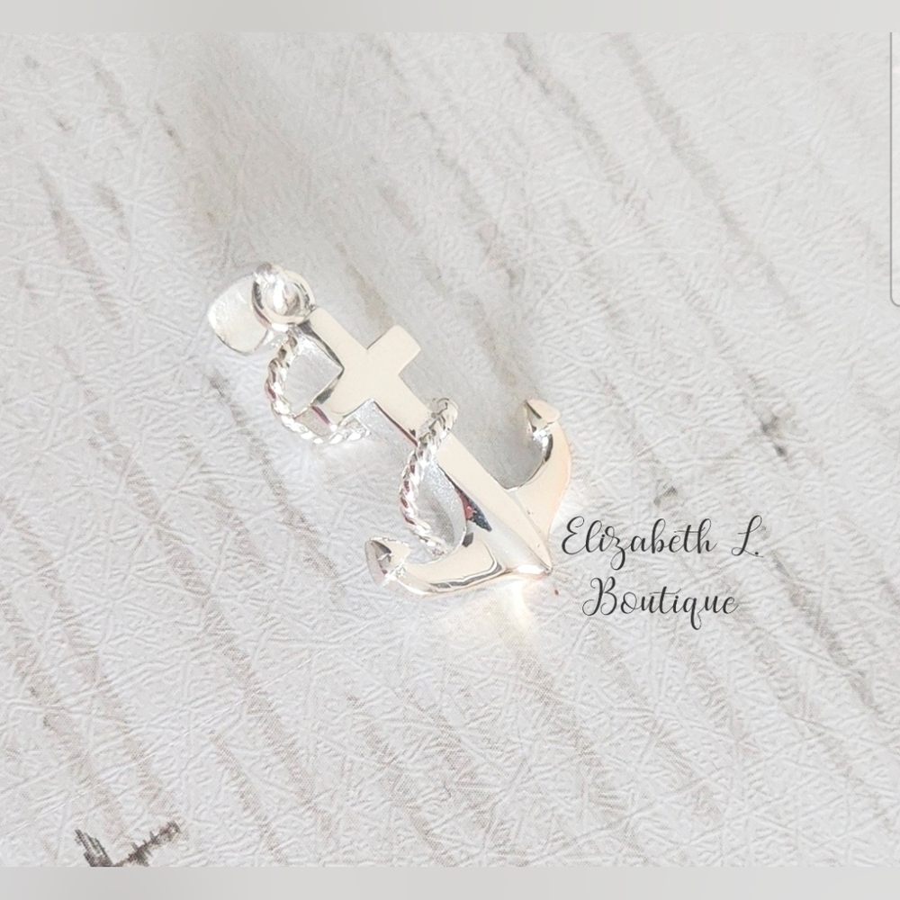 925 Sterling Silver Cross Anchor Pendant Boutique New!